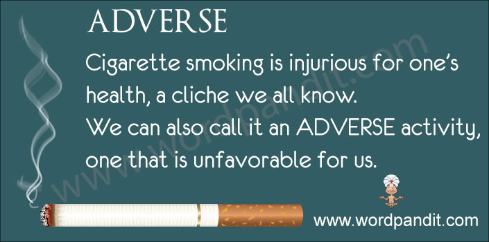 picture vocabulary for adverse