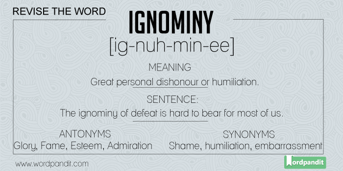 Synonyms-Antonyms-Meaning-Picture-Ignominy