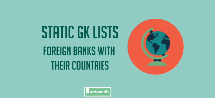 Banking General Awareness: List of Foreign Banks