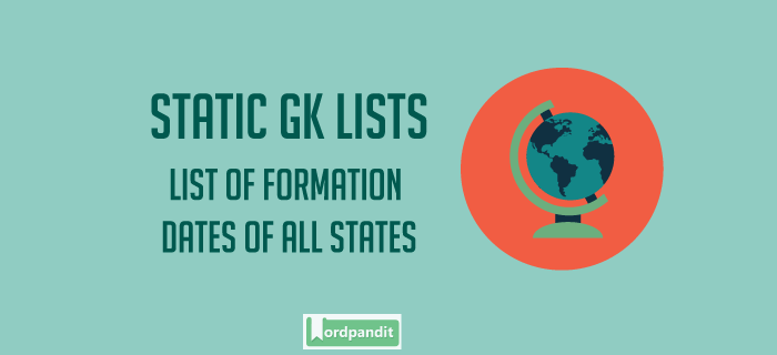 List of formation dates of States in India