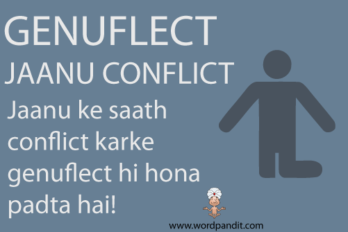 picture and mnemonic for genuflect