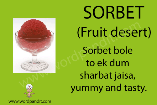 picture and mnemonic for sorbet